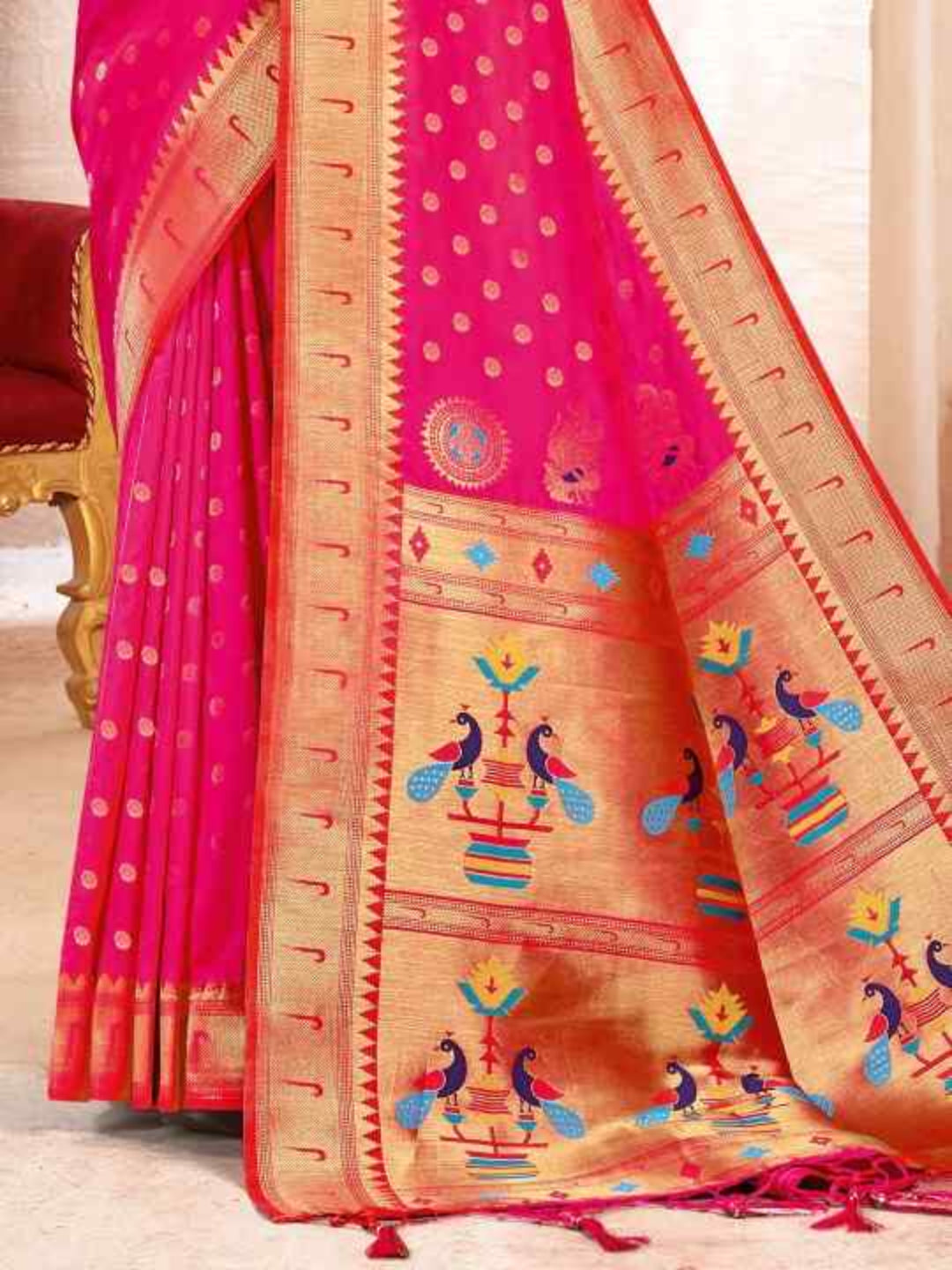 A Symphony in Silk: The Hot Pink Paithani Saree