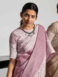 Enticing Weaving Work Rama Color Linen Cotton Saree