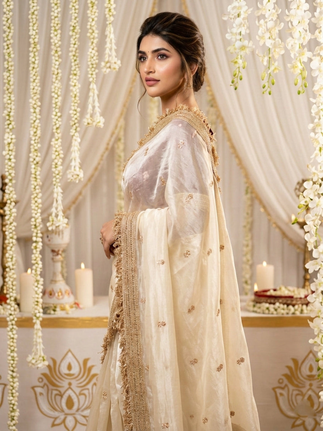 Maroon Embroidered Designer Saree