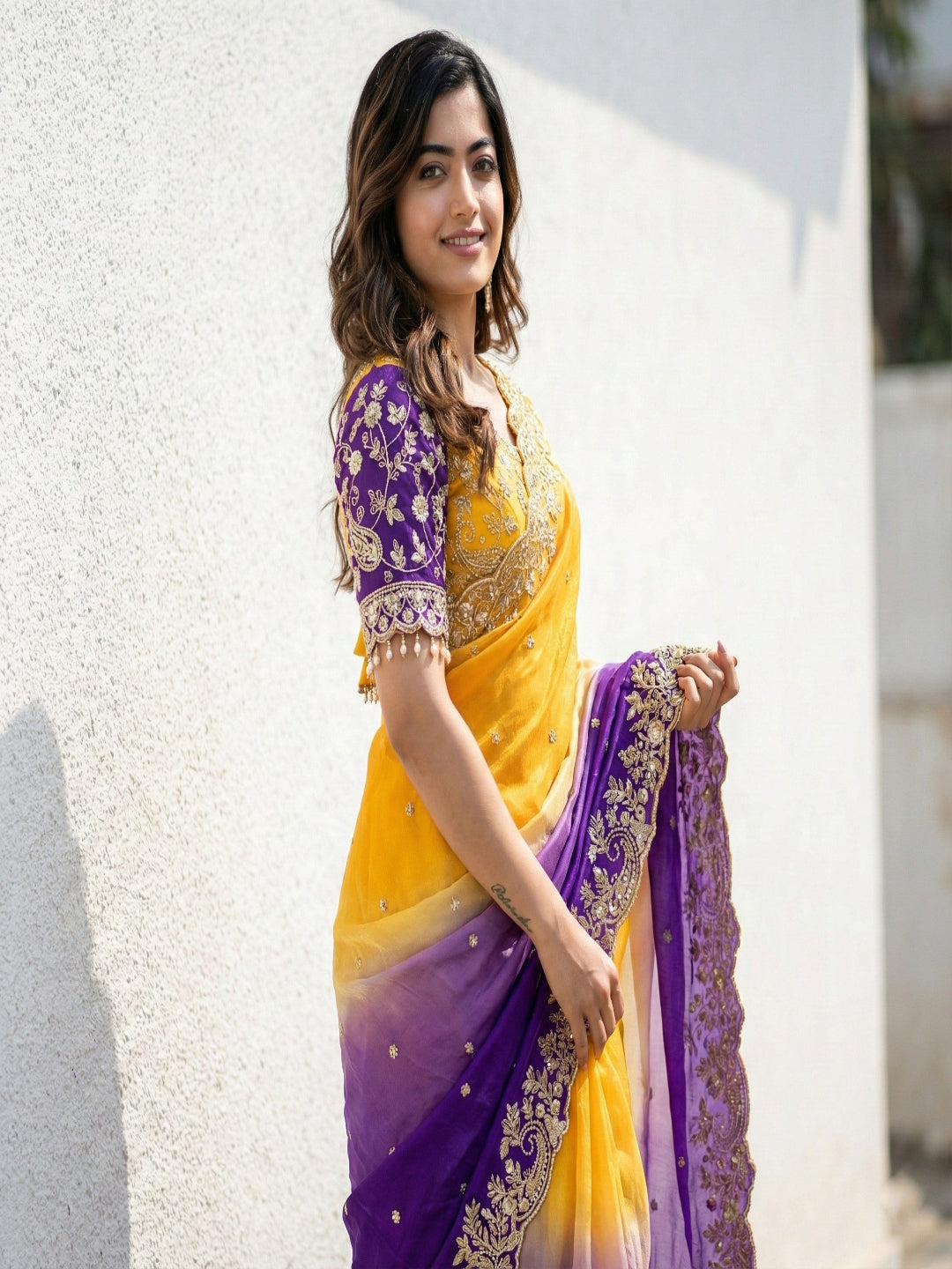 Tangerine Sunset Ombre Saree