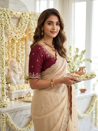 Elegant Multi-Sequence Embroidery Saree