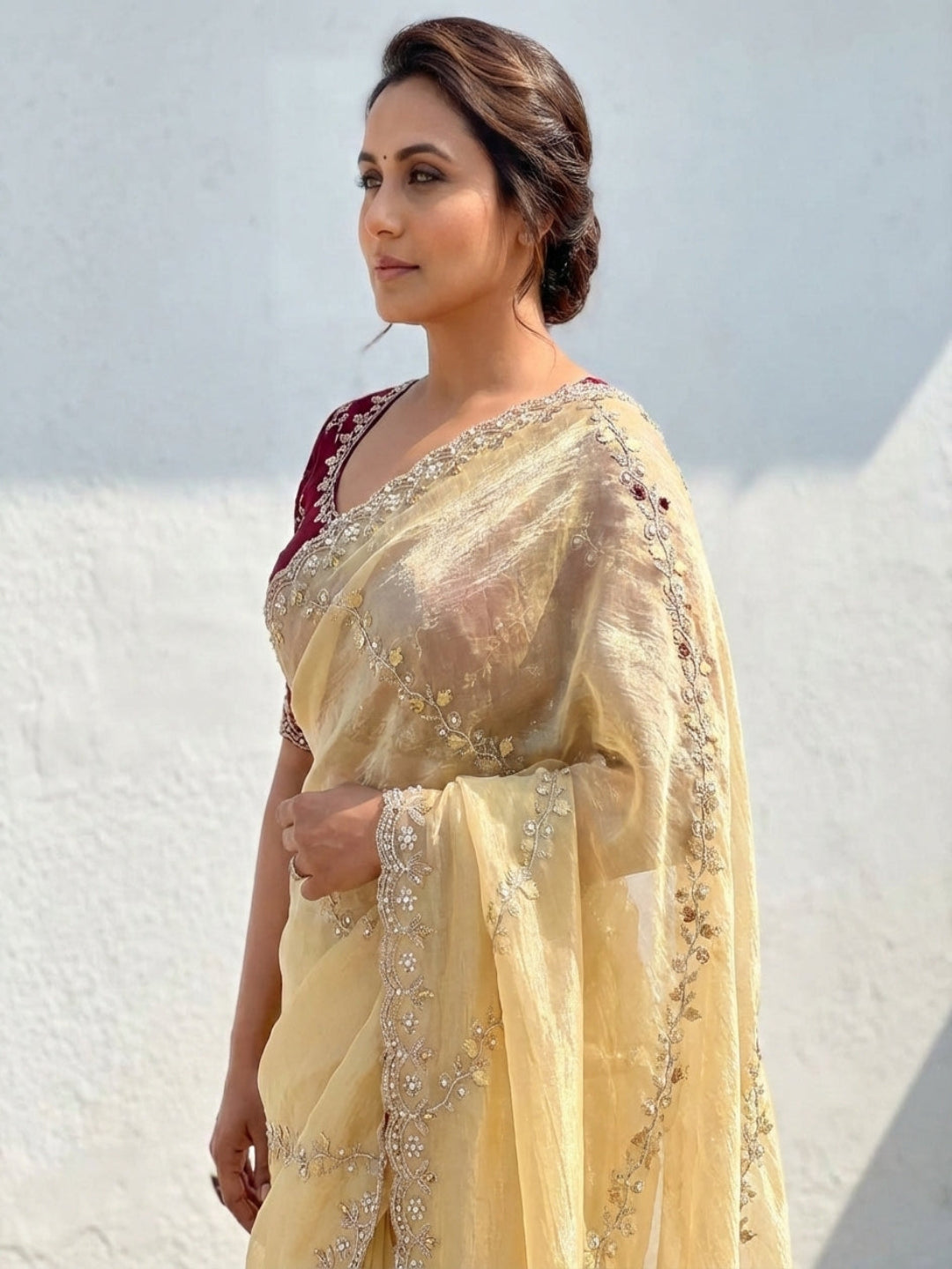 Luxury Pastel Olive Net Saree