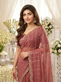 Shimmering Sequins Georgette Party Wear Saree