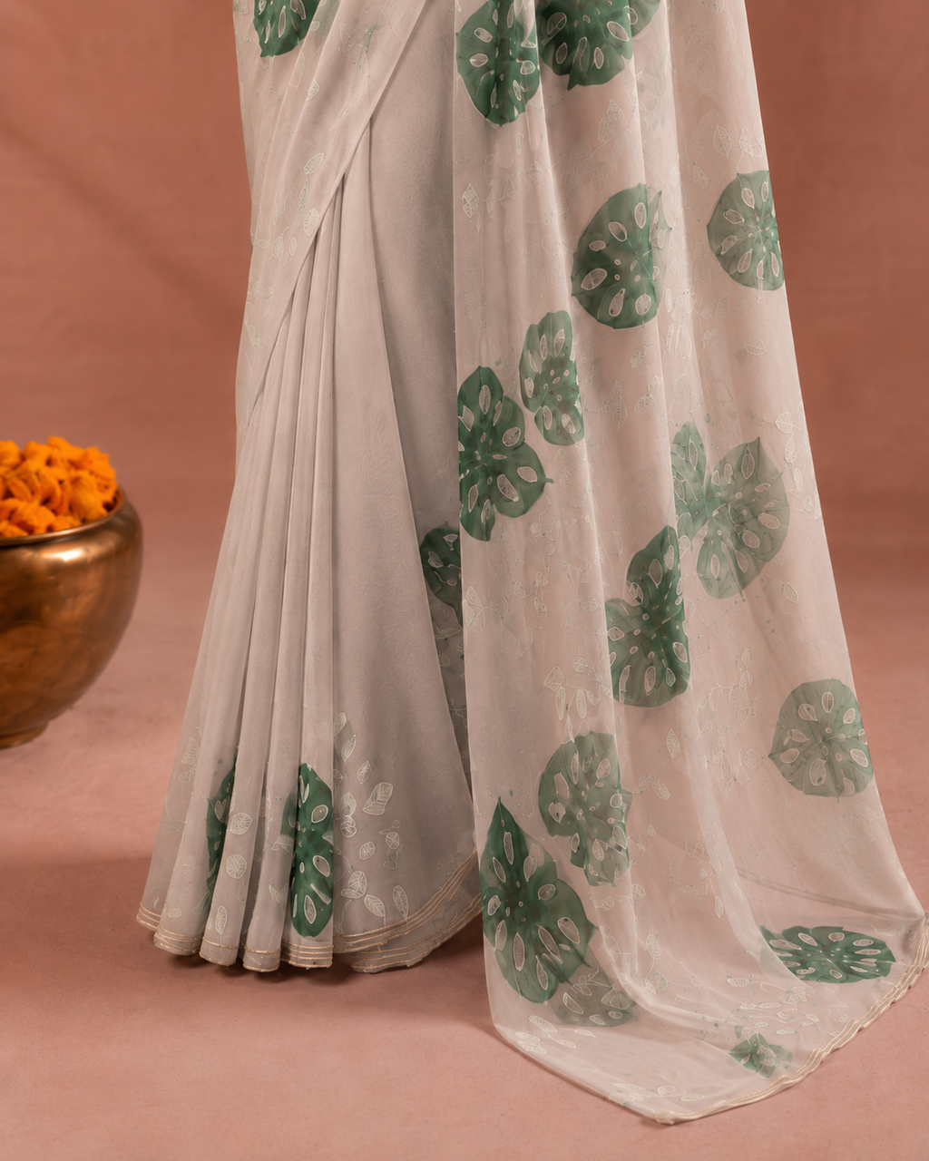Gul Dasta Tebby Silk Saree With Premium Handwork Blouse