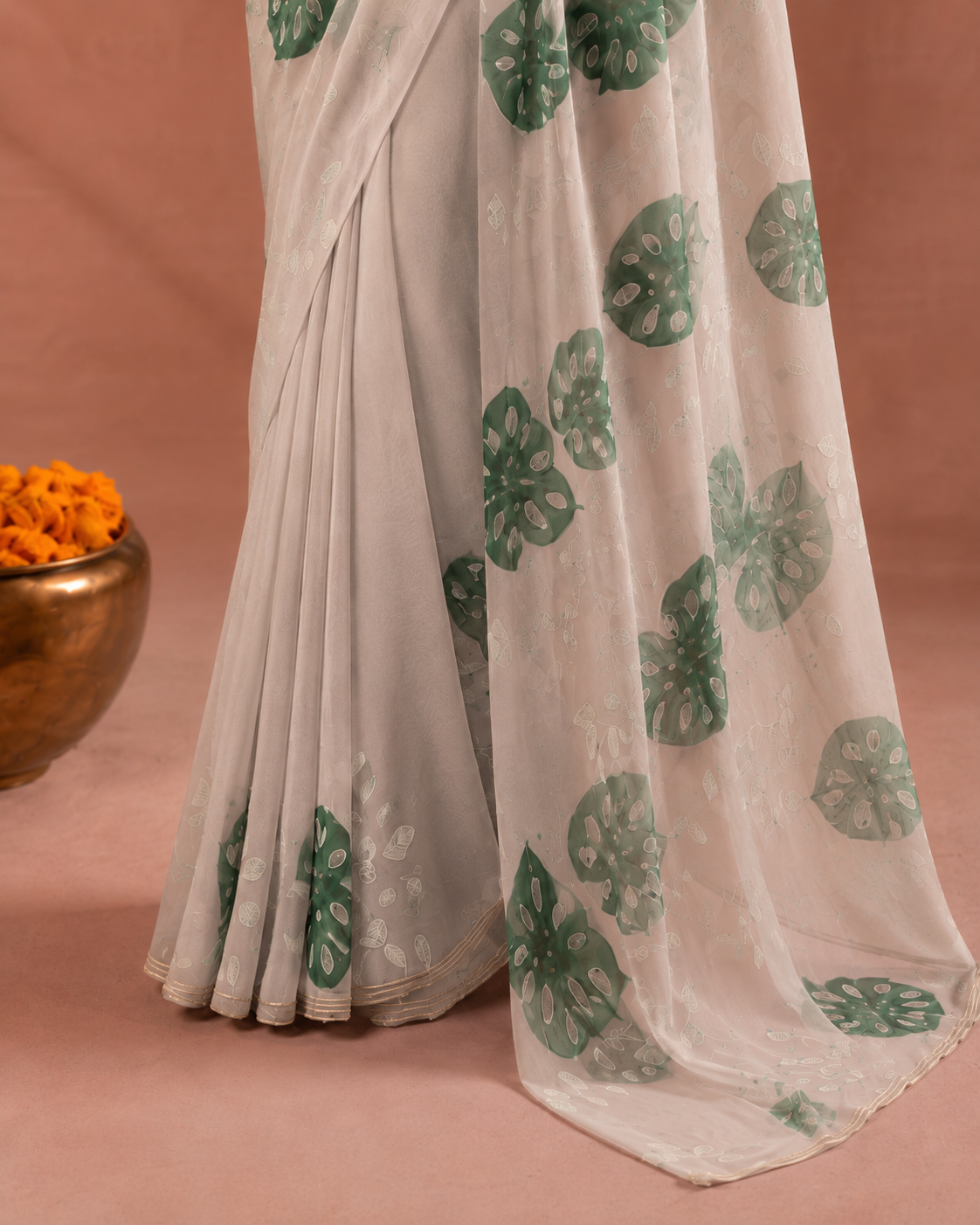 Gul Dasta Tebby Silk Saree With Premium Handwork Blouse
