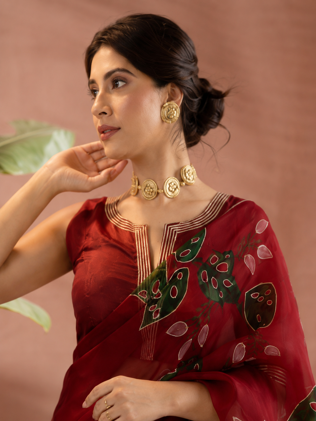 Gul Dasta Tebby Silk Saree With Premium Handwork Blouse