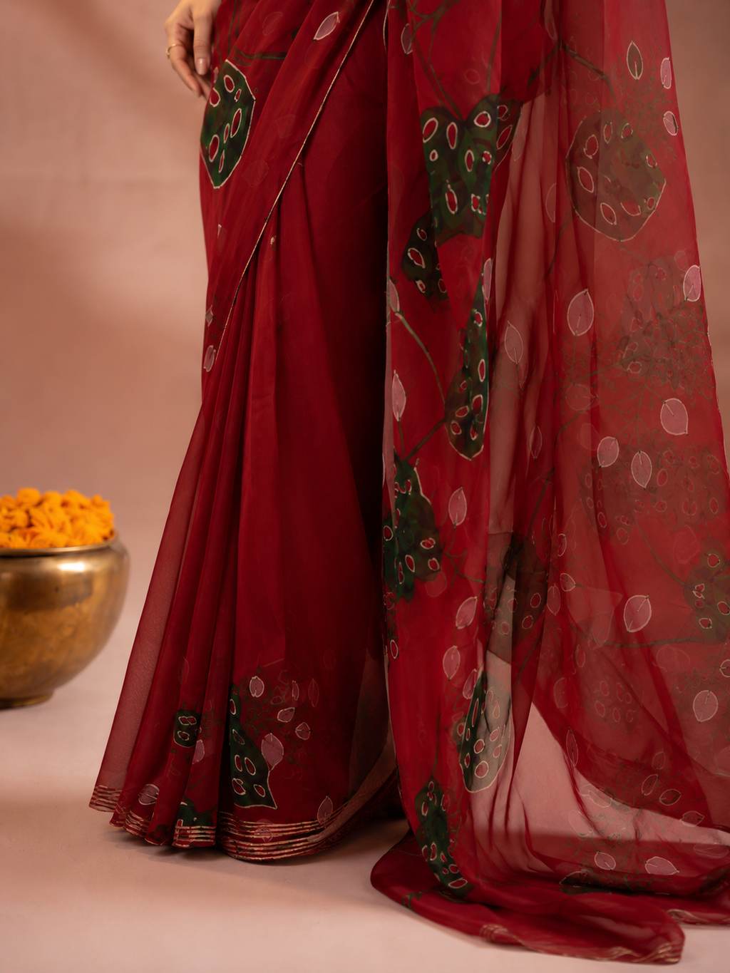 Gul Dasta Tebby Silk Saree With Premium Handwork Blouse