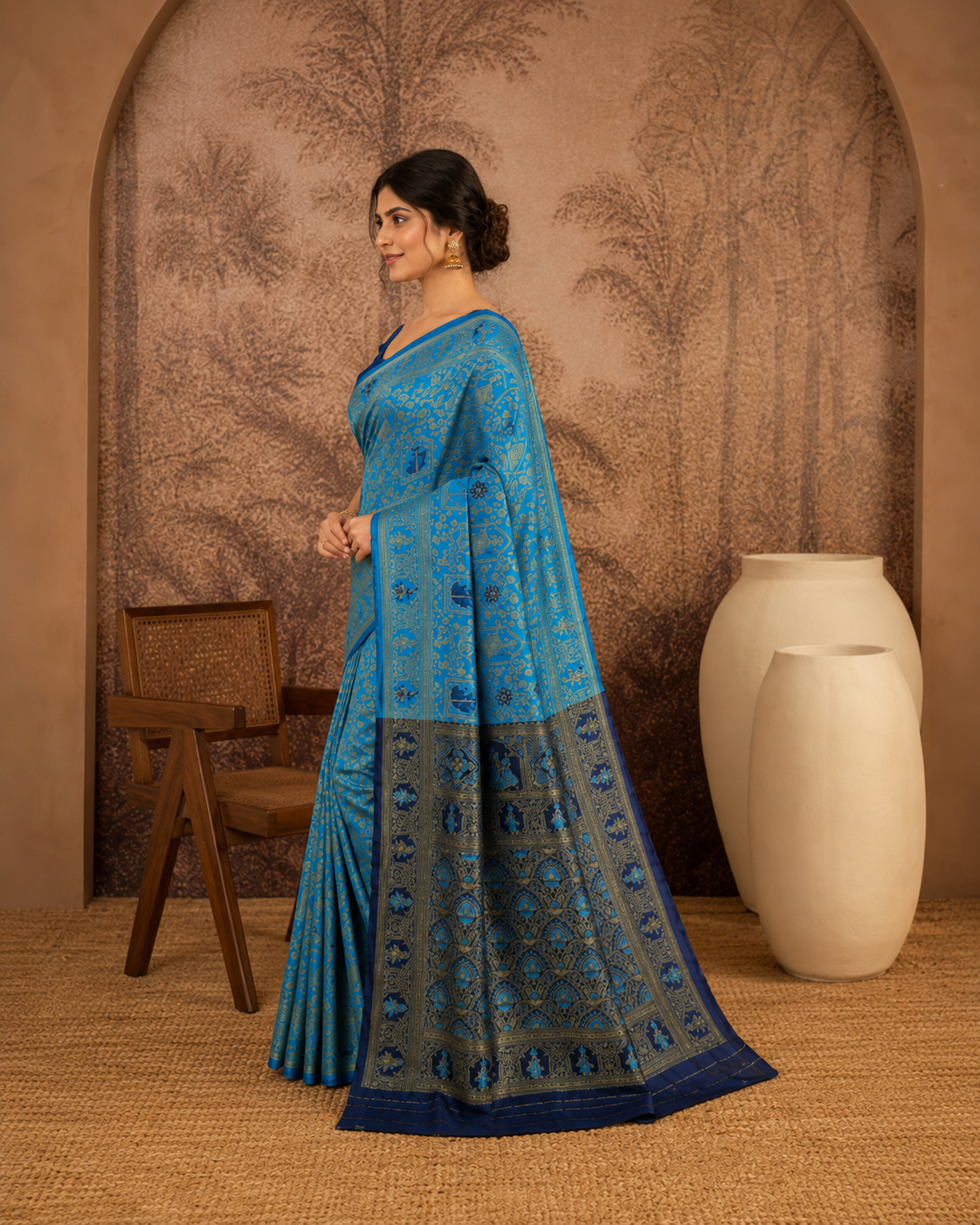 Graceful Pastel Green Banarasi Silk Saree with Rich Zari Border