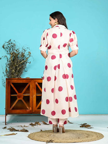 Maroon Polka Dot Co-ord set