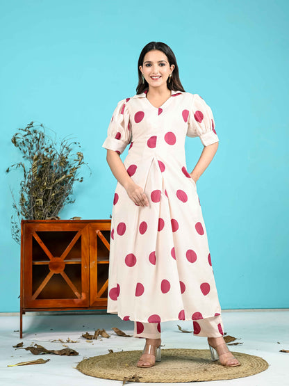 Maroon Polka Dot Co-ord set