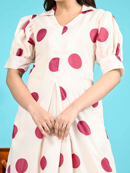 Maroon Polka Dot Co-ord set