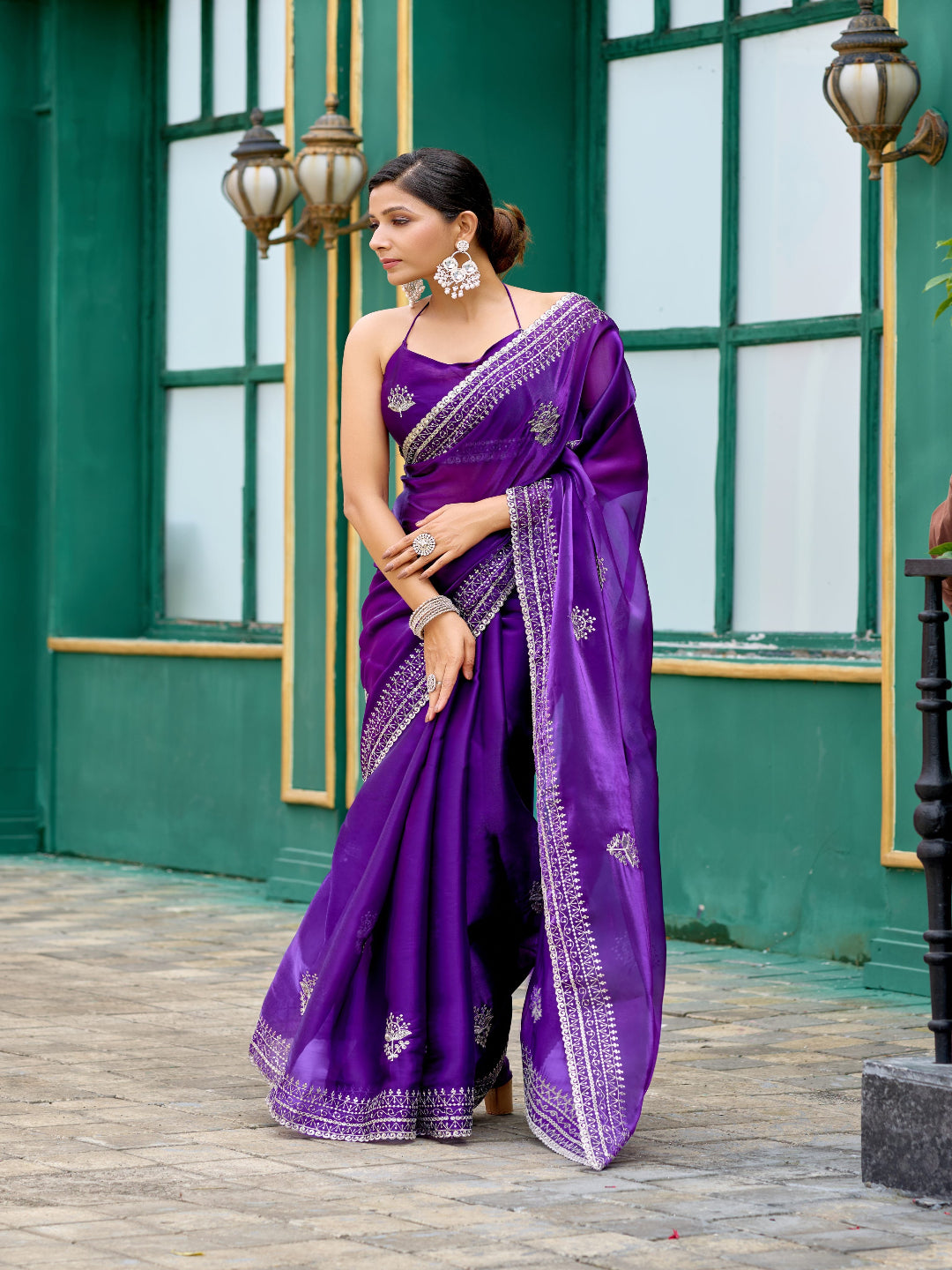 Contemporary Elegance: Shimmer Chiffon in Deep Violet