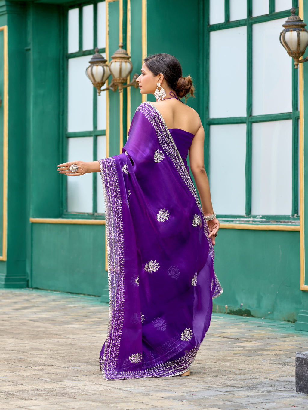 Contemporary Elegance: Shimmer Chiffon in Deep Violet