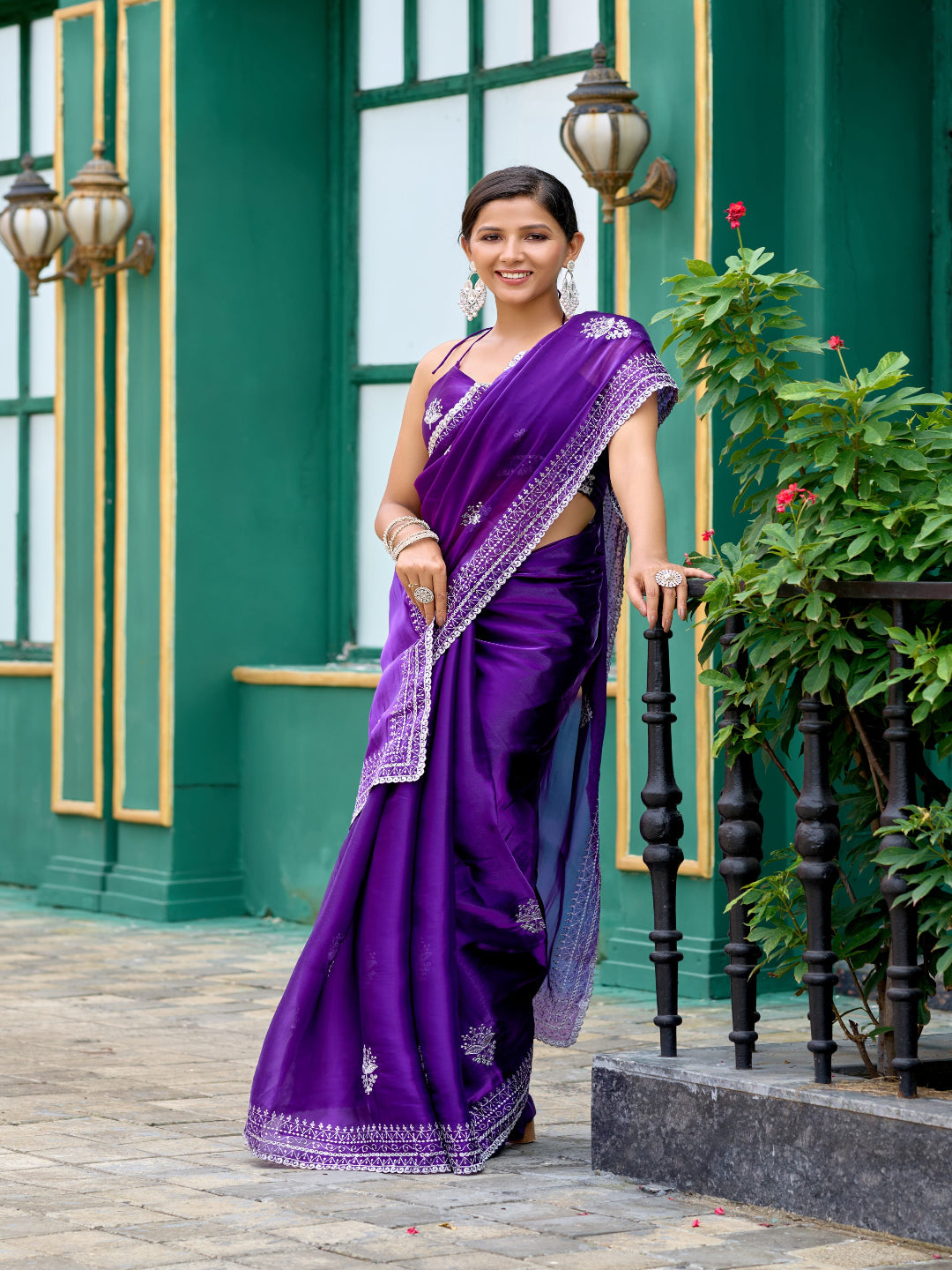 Contemporary Elegance: Shimmer Chiffon in Deep Violet