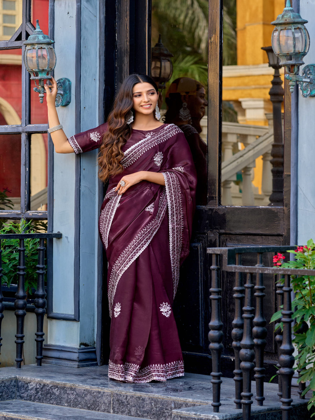 Contemporary Elegance: Shimmer Chiffon in Deep Violet