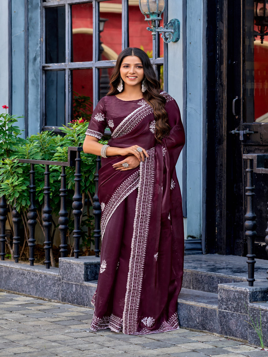 Contemporary Elegance: Shimmer Chiffon in Deep Violet