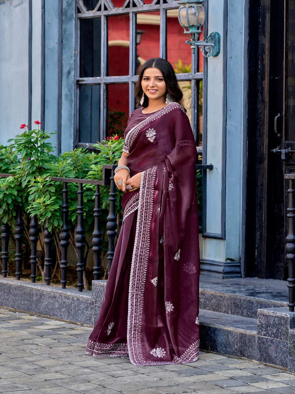 Contemporary Elegance: Shimmer Chiffon in Deep Violet