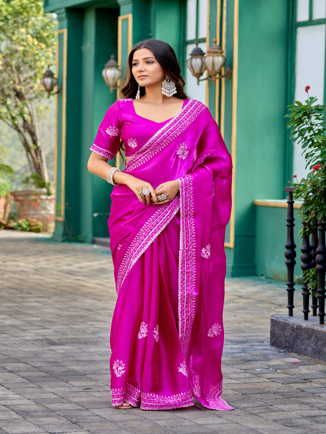 Contemporary Elegance: Shimmer Chiffon in Deep Violet