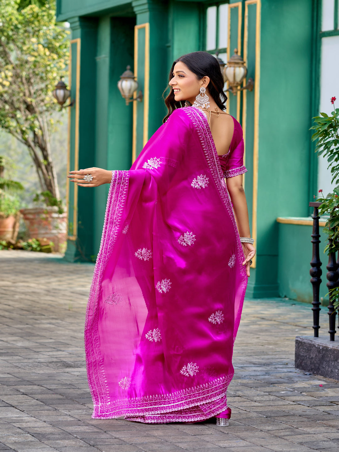 Contemporary Elegance: Shimmer Chiffon in Deep Violet