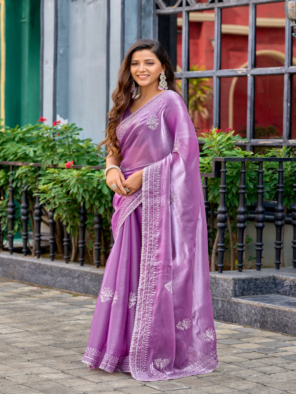 Contemporary Elegance: Shimmer Chiffon in Deep Violet