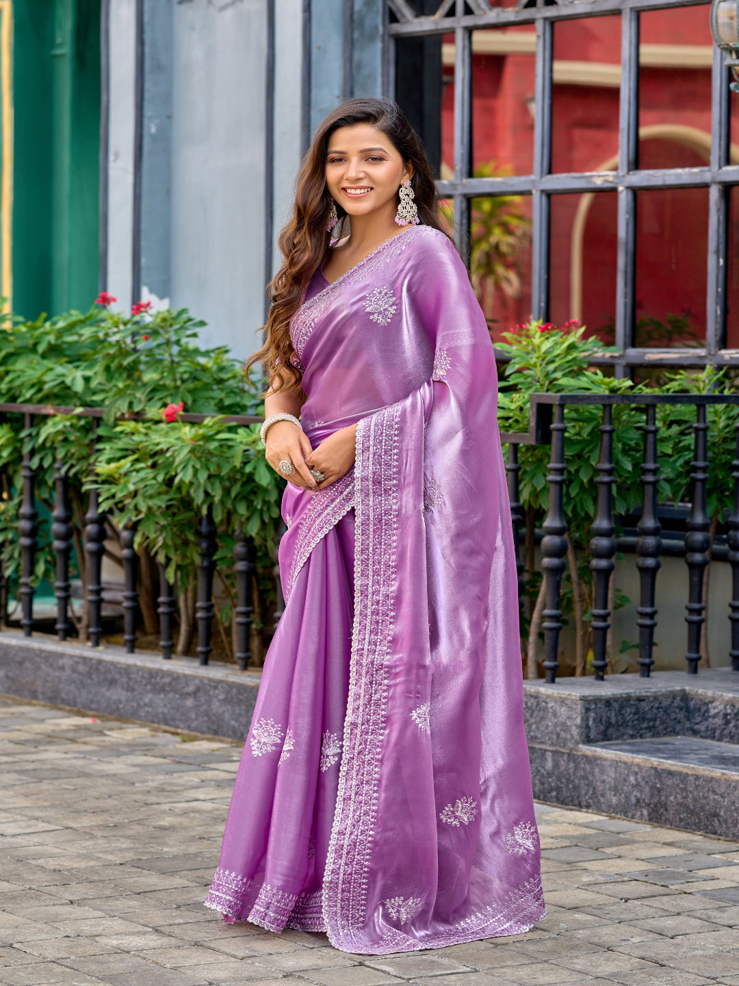 Contemporary Elegance: Shimmer Chiffon in Deep Violet