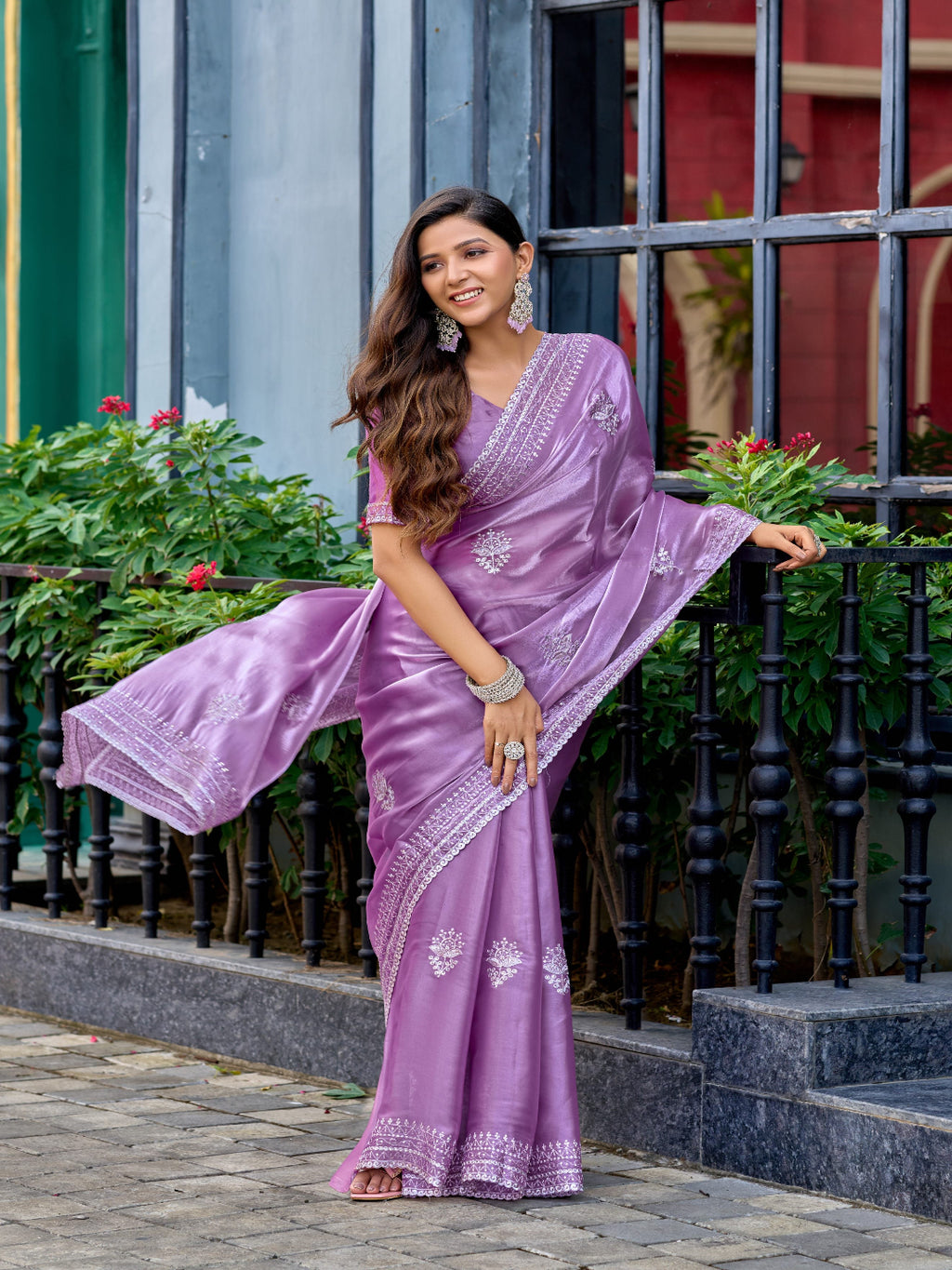 Contemporary Elegance: Shimmer Chiffon in Deep Violet