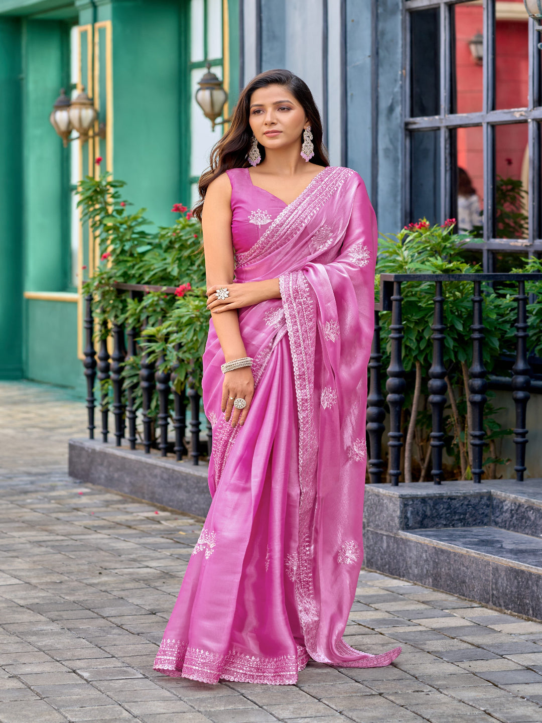 Contemporary Elegance: Shimmer Chiffon in Deep Violet