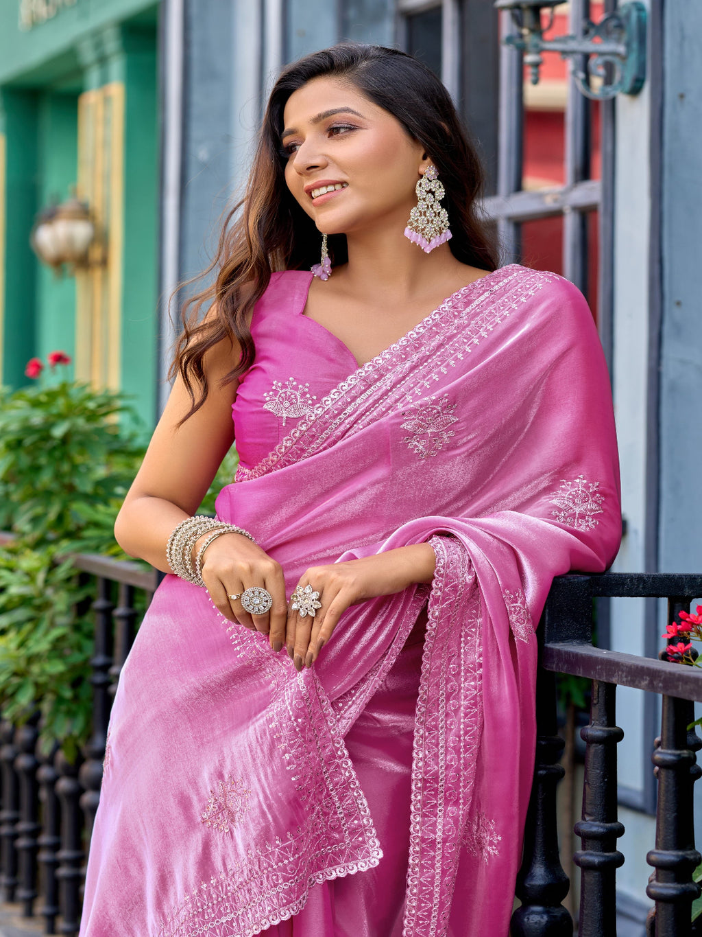 Contemporary Elegance: Shimmer Chiffon in Deep Violet