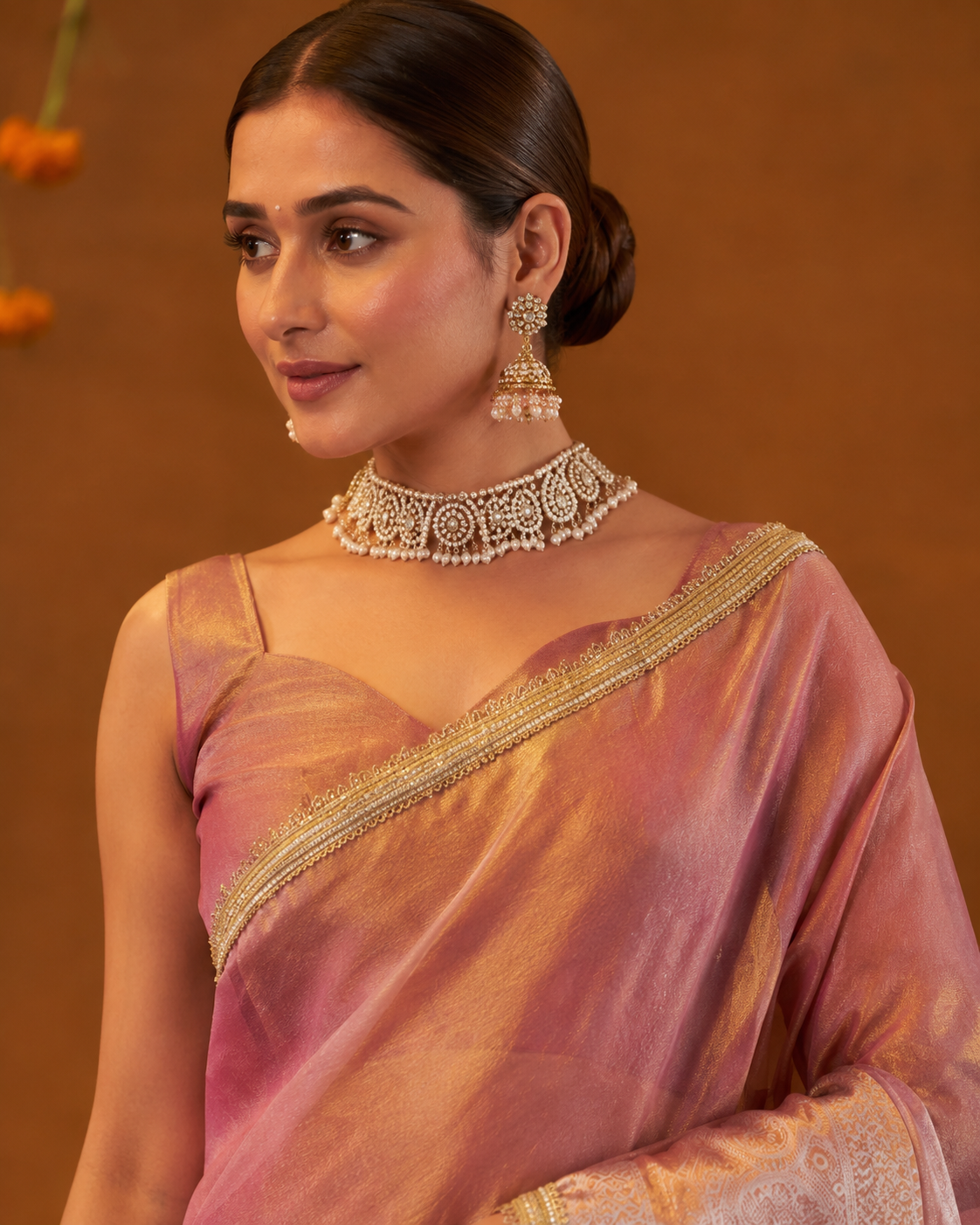 Ranisa Tissue Shimmer Zari Sequin Saree
