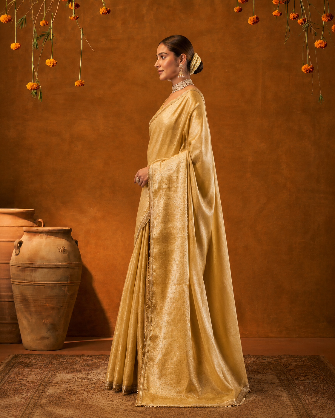 Ranisa Tissue Shimmer Zari Sequin Saree