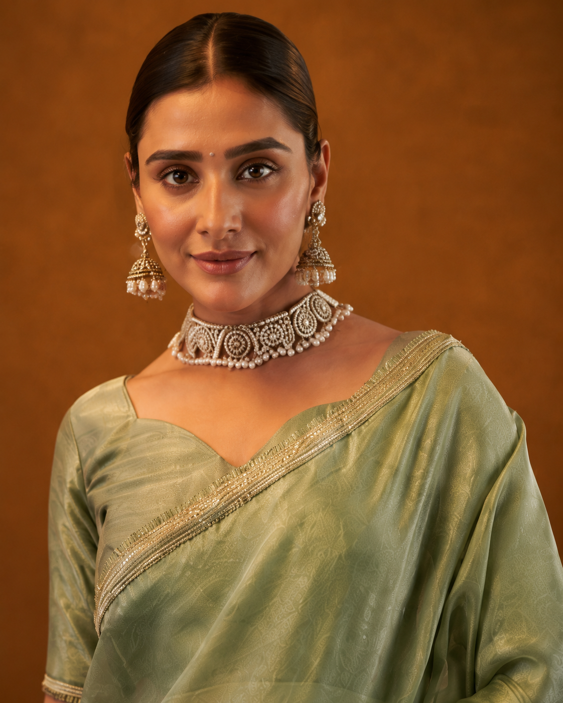 Ranisa Tissue Shimmer Zari Sequin Saree