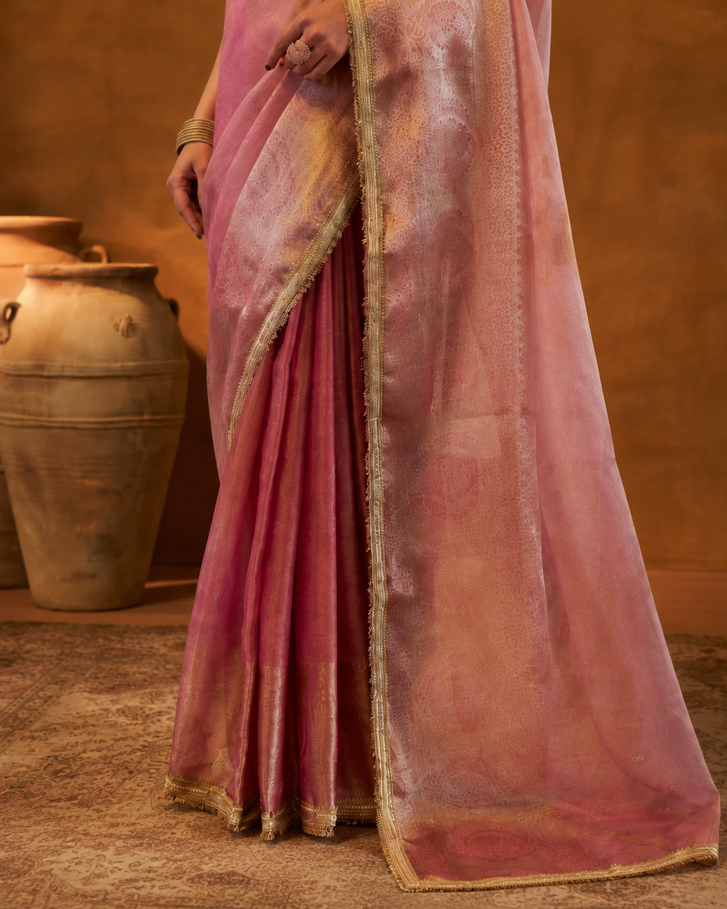 Ranisa Tissue Shimmer Zari Sequin Saree