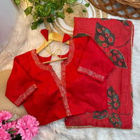 Gul Dasta Tebby Silk Saree With Premium Handwork Blouse