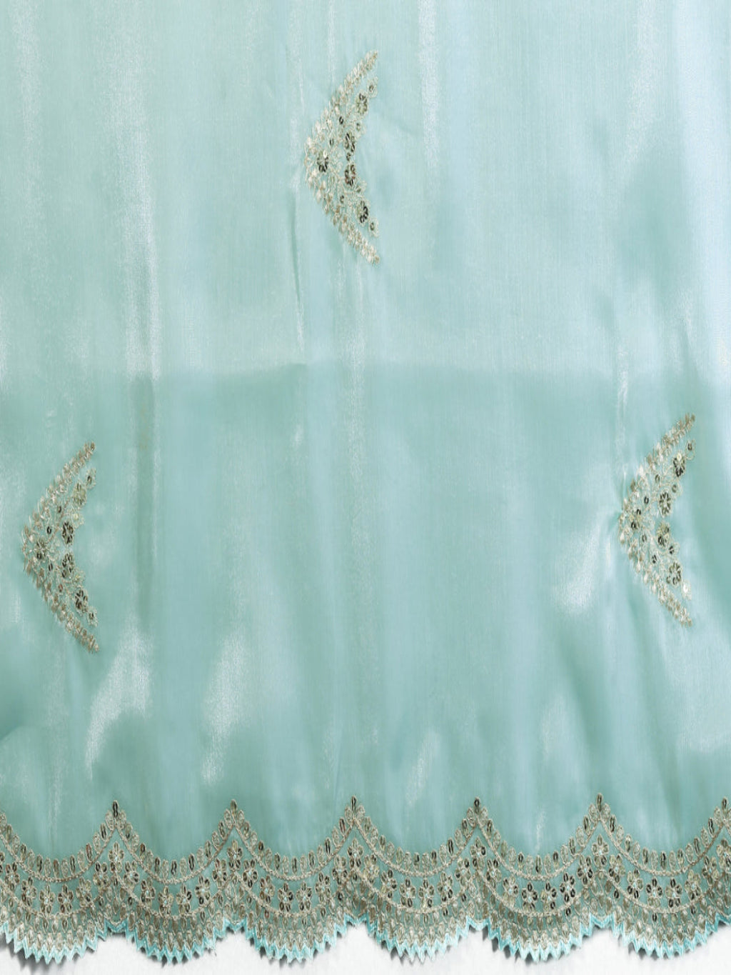 Fine Organza or Shimmer Chiffon suitable for formal ceremonial wear saree.