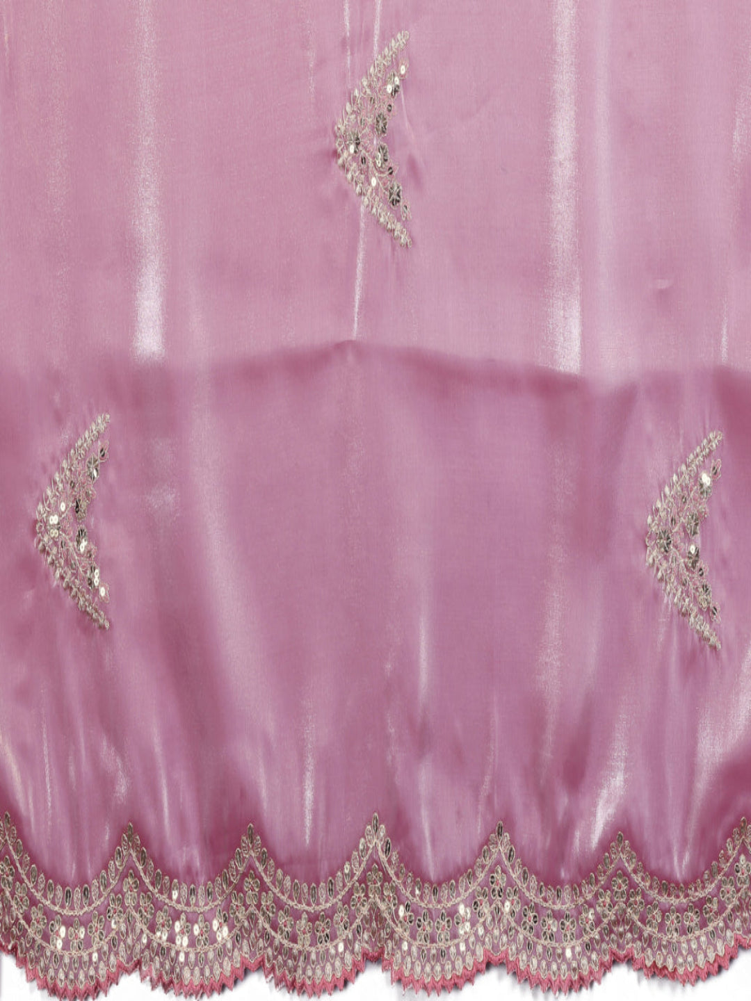 Shimmering Sequin and Thread Embroidery Chiffon Saree