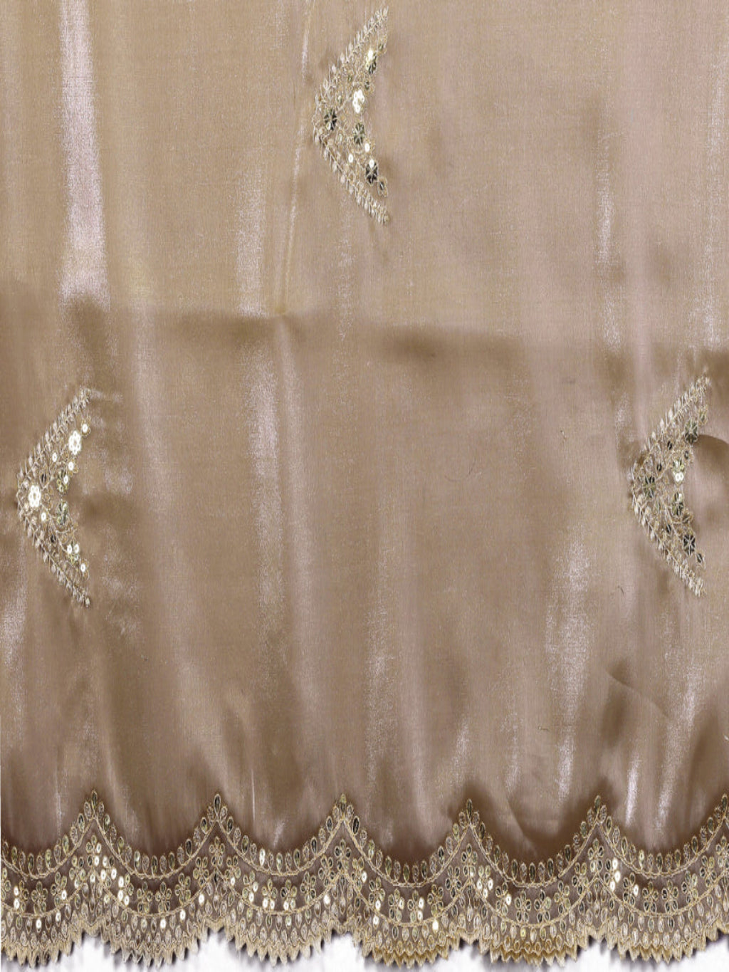 Fine Organza or Shimmer Chiffon suitable for formal ceremonial wear saree.