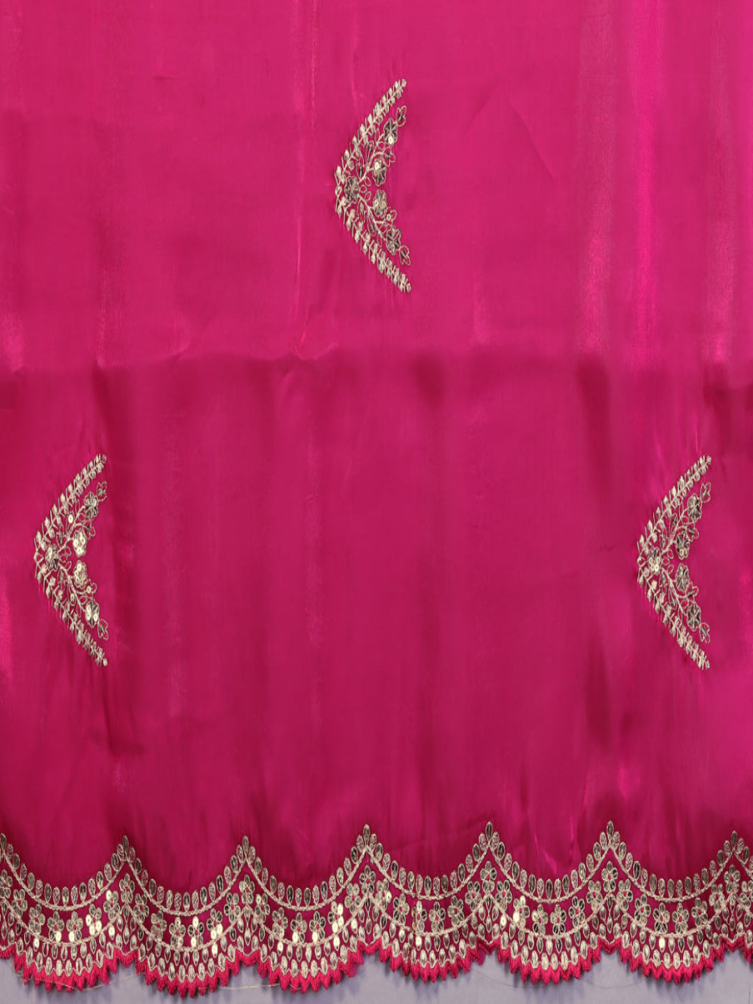Shimmering Sequin and Thread Embroidery Chiffon Saree