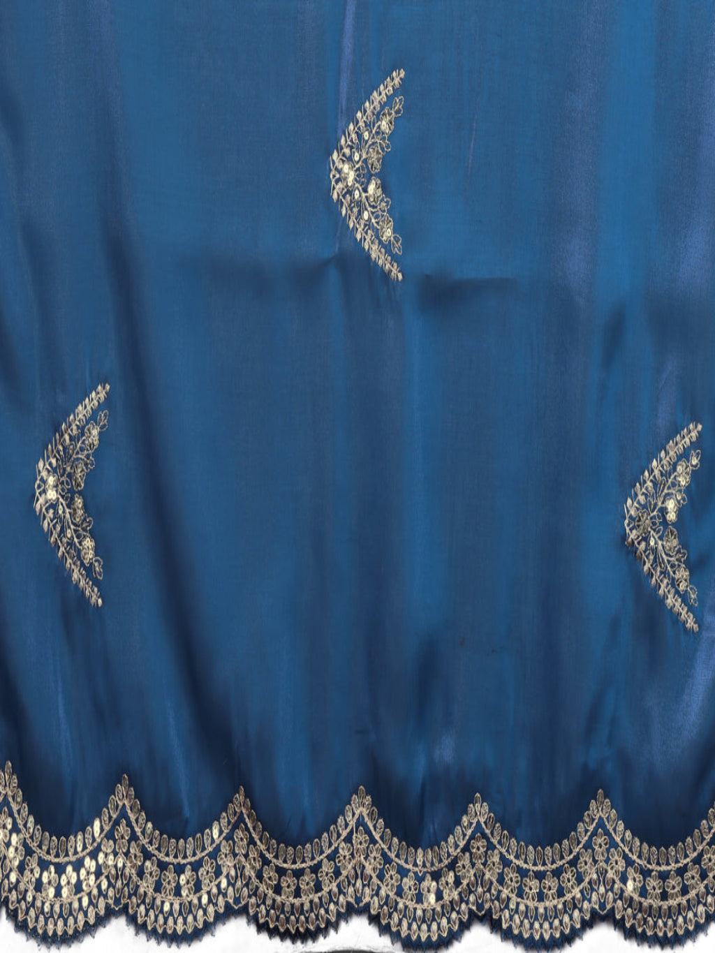 Shimmering Sequin and Thread Embroidery Chiffon Saree
