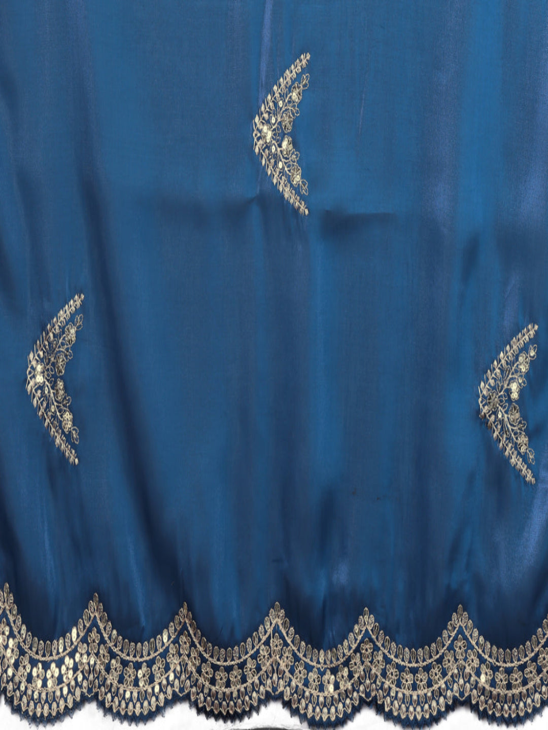 Shimmering Sequin and Thread Embroidery Chiffon Saree