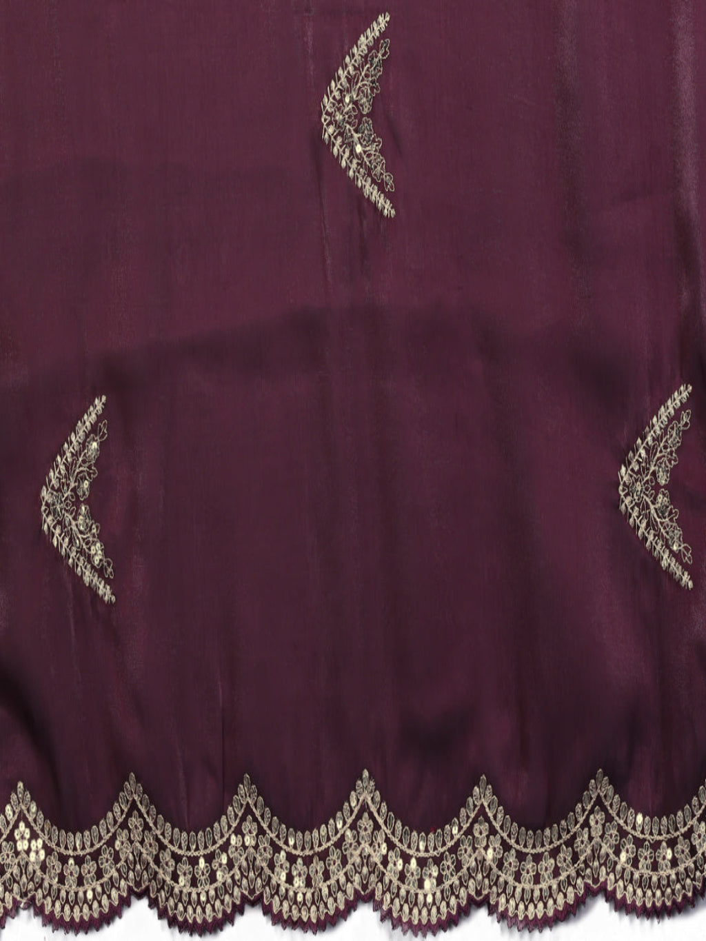 Shimmering Sequin and Thread Embroidery Chiffon Saree