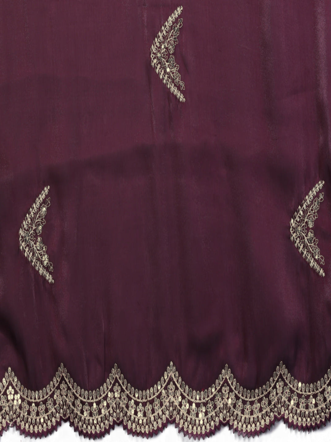 Shimmering Sequin and Thread Embroidery Chiffon Saree