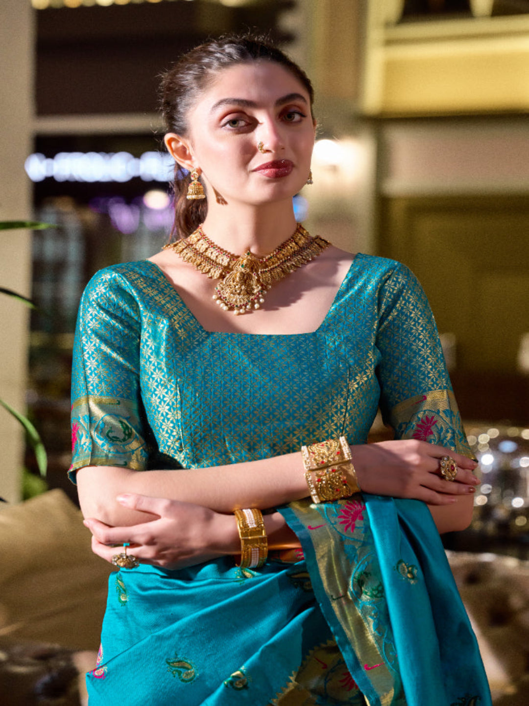Paithani Silk Saree with Floral Zari Weaving