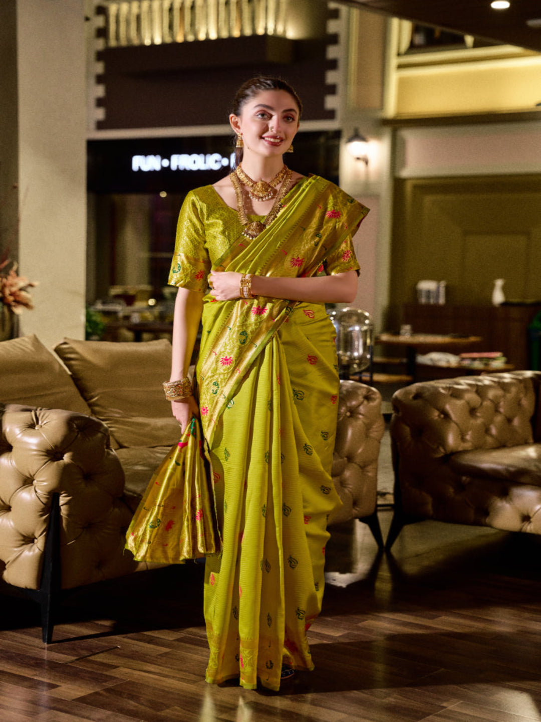 Paithani Silk Saree with Floral Zari Weaving