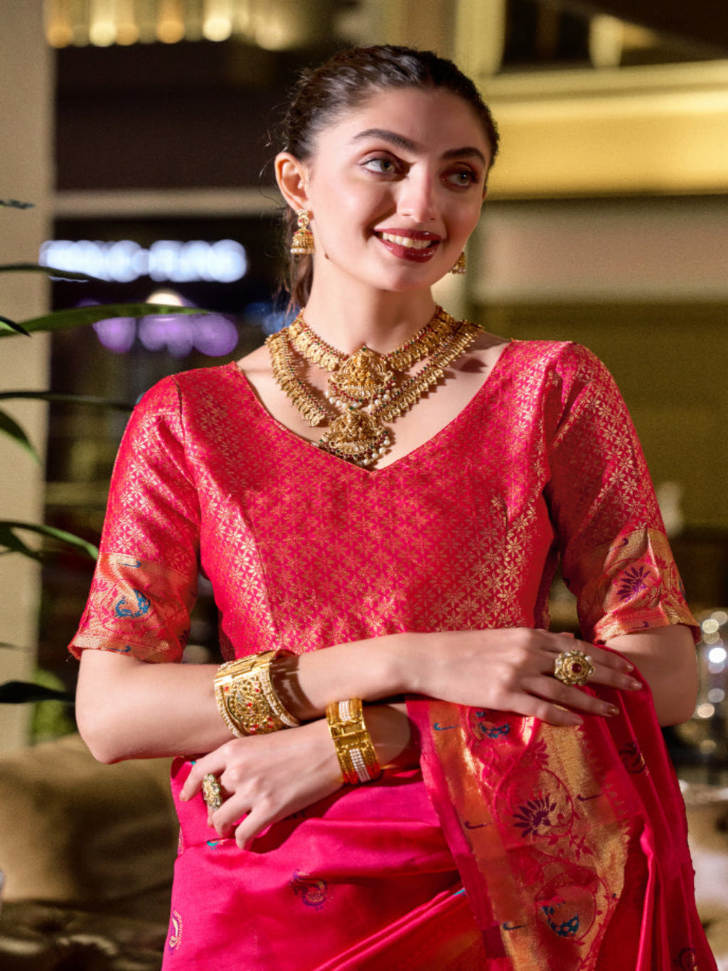 Paithani Silk Saree with Floral Zari Weaving