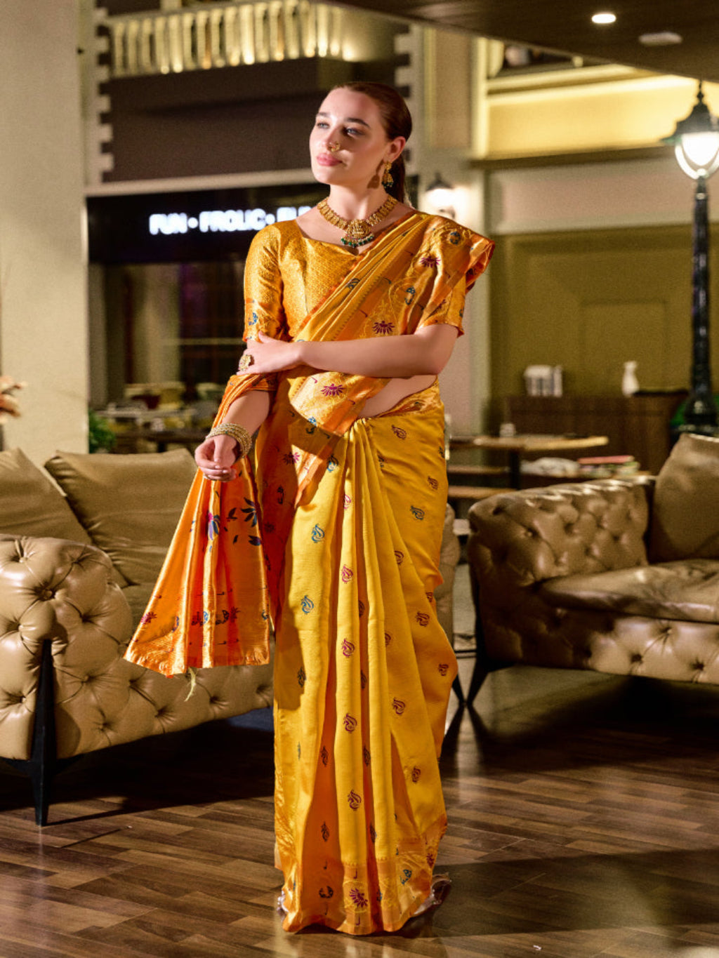 Paithani Silk Saree with Floral Zari Weaving