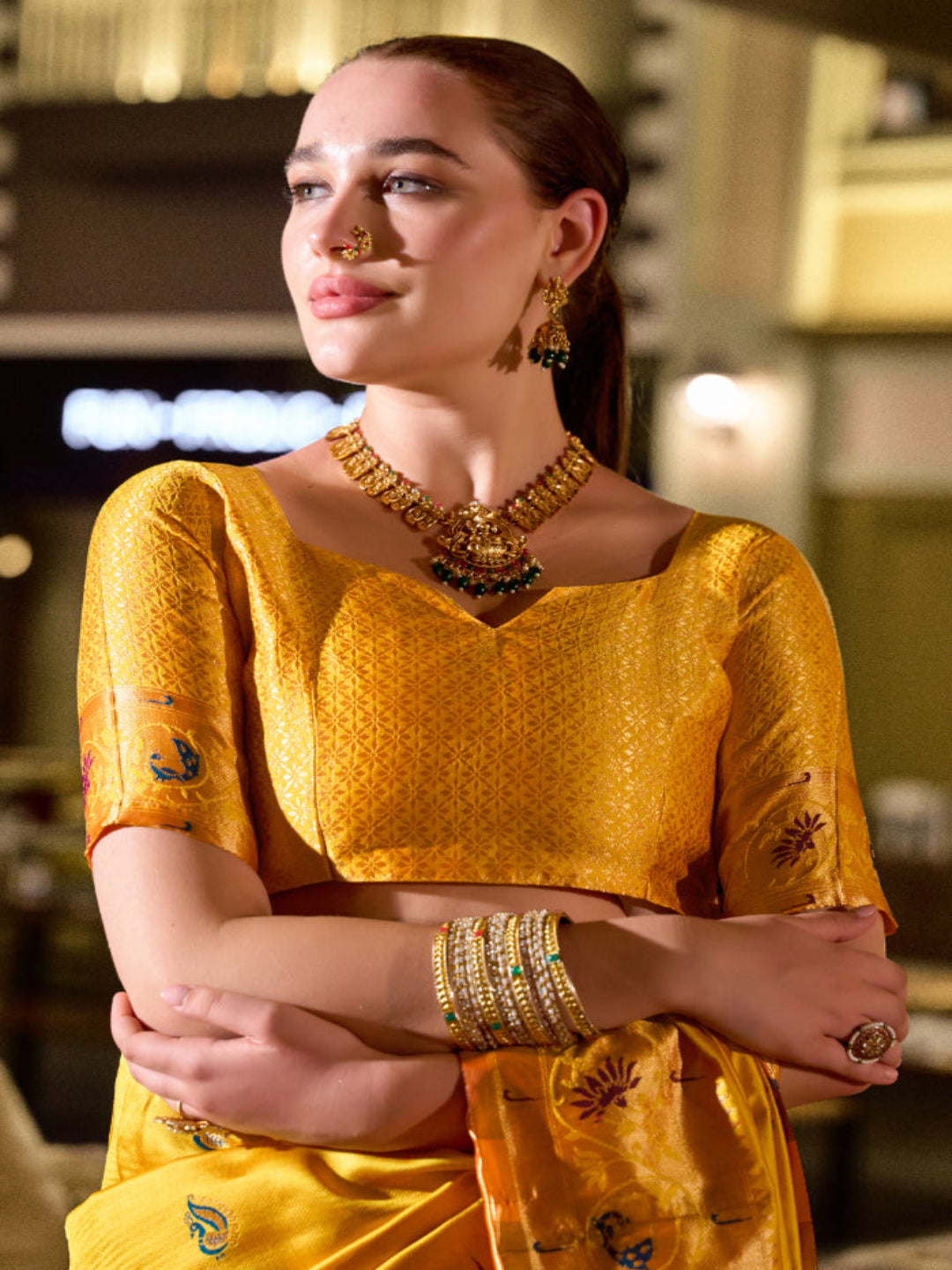 Paithani Silk Saree with Floral Zari Weaving