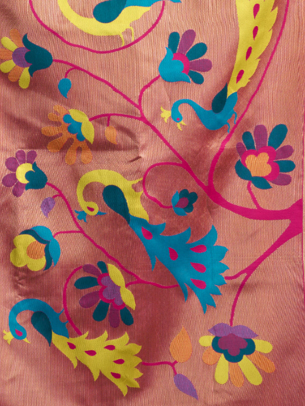 Lime Green Silk Blend Jacquard Paithani Saree
