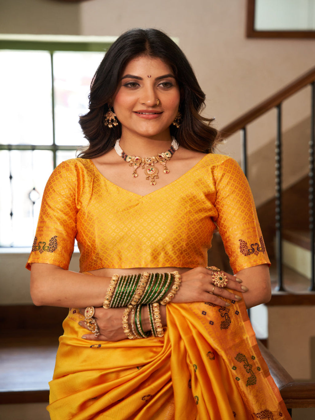 Heritage Teal Silk Saree with Meenakari Pallu