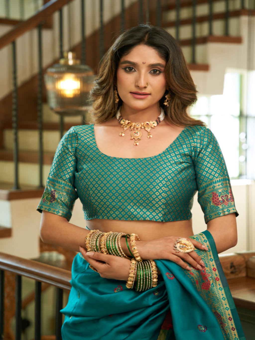 A Legacy in Silk and Zari combination of gold thread work