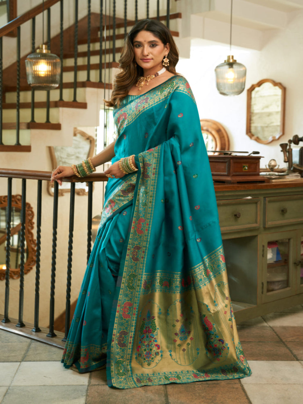 A Legacy in Silk and Zari combination of gold thread work